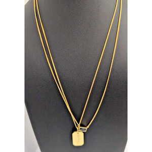 Electric Picks Necklaces Set of two goldtone NEW 1 nwt blue gem/dream big